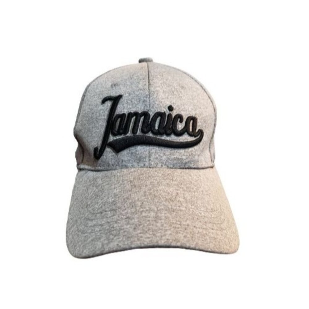 Mens Grey Baseball Cap Jamaica Embroidered Adjustable Back Strap Casual Design